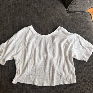 White Ribbed Women's Top